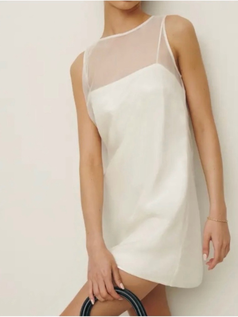 Reformation Vina Sheer Overlay
Minidress White  Dress Sz 4